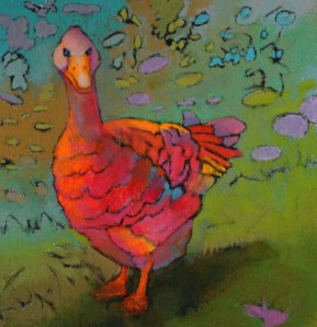       Wary Gander II     10" x 10" framed        original pastel                $225 