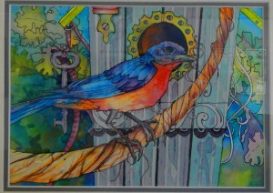 Key To Happiness By Jeannie Vodden 16" x 20" framed Original Watercolor             $475