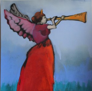 Herald by Mardie Dalzell Driftmier 10"x10" Framed Original Pastel